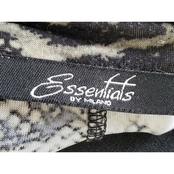 Essentials Women Black White Snake Print Polyester Button Front Top Shirt Small - Picture 9 of 12